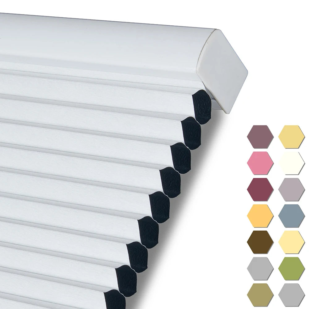 Store cellulaire alvéolaire occultant thermique sans cordon sur mesure pour fenêtre