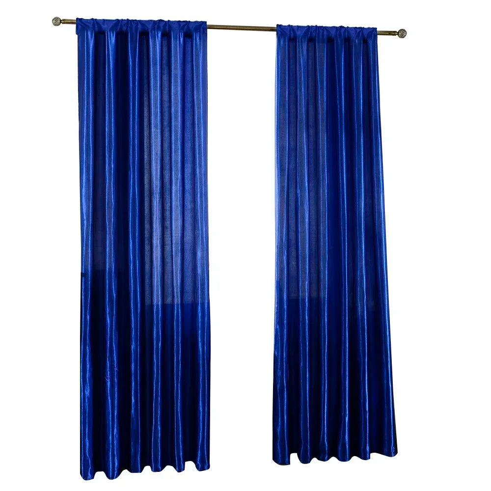 Rideau voilage coloré polyester semi-occultant moderne pour salon ( 1 pièce )