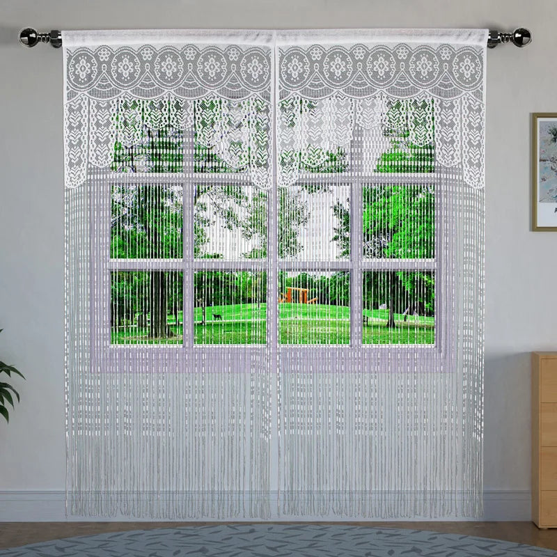 Rideau porte macramé ajouré 100x200 cm style bohème (1 panneau)