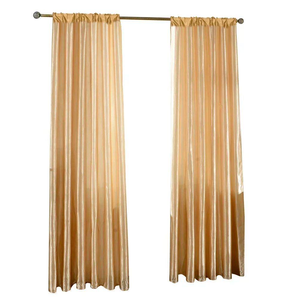 Rideau voilage coloré polyester semi-occultant moderne pour salon ( 1 pièce )