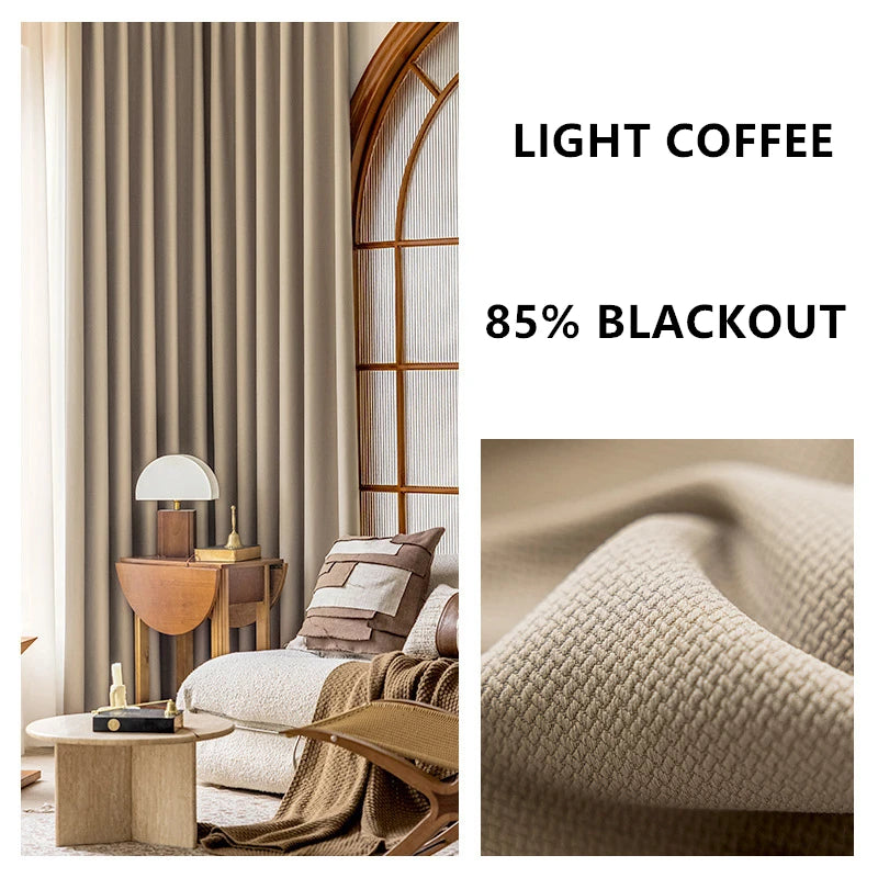 Rideau occultant jacquard double face 85 % pour salon et chambre