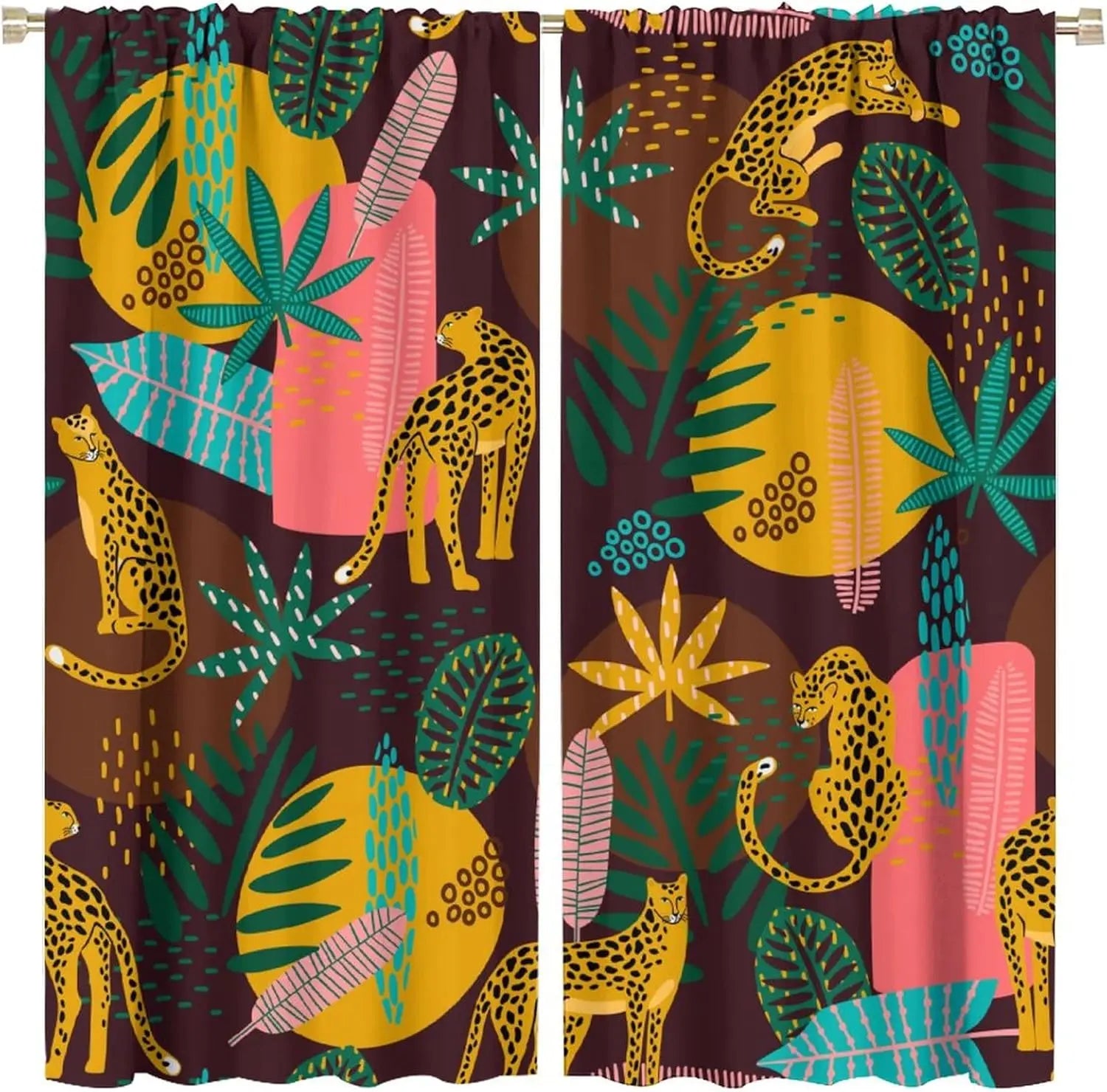 Rideaux léopard jungle occultants à motifs (lot de 2)