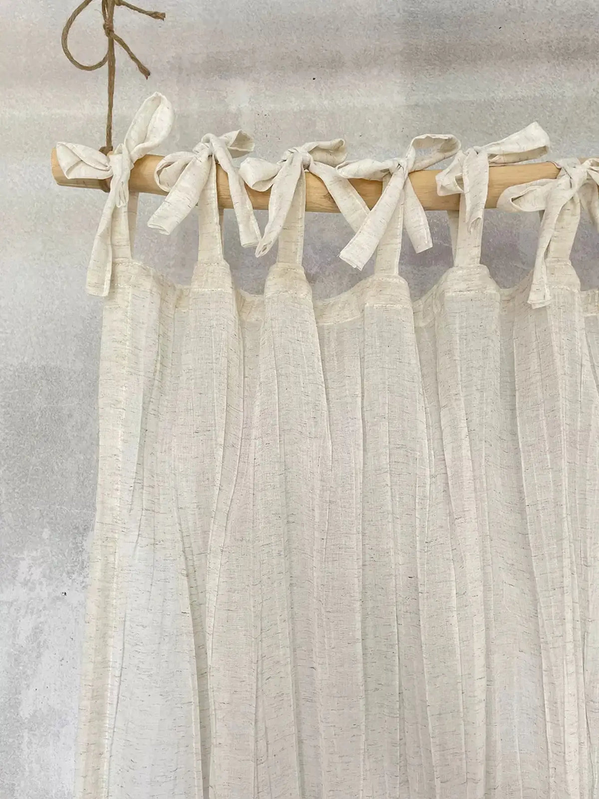 Rideau en lin froissé beige style japonais pour balcon et chambre, largeur 100 à 139 cm