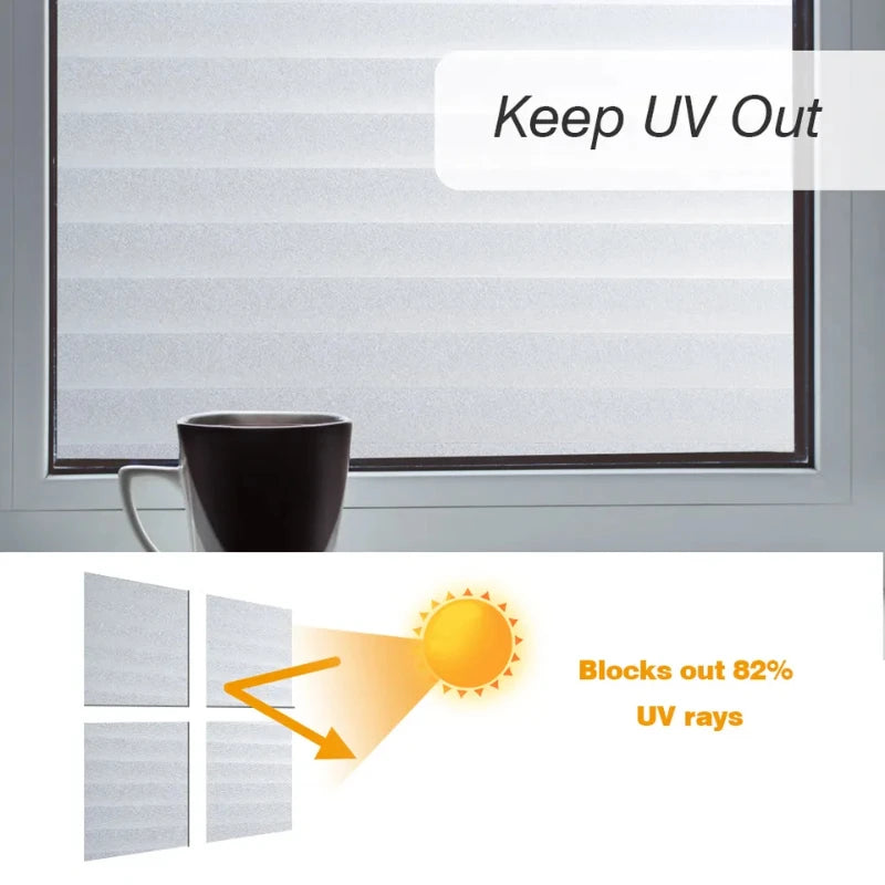 Film occultant fenêtre PVC électrostatique anti-UV motif rayures pour vitrage