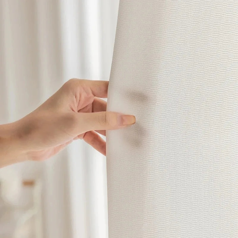 Rideau voilage chiffon ultra doux tamisant uni pour porte-fenêtre beig, largeur 140 à 199 cm