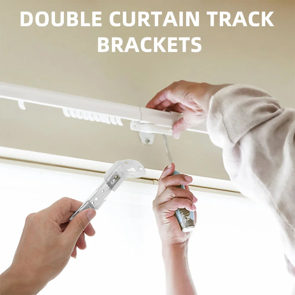 Supports muraux métalliques pour tringle à rideaux double (4 pièces)