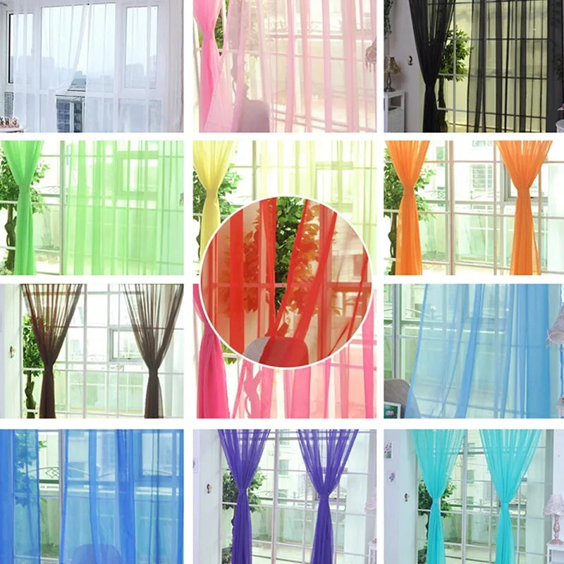Voilage coloré en polyester léger tamisant