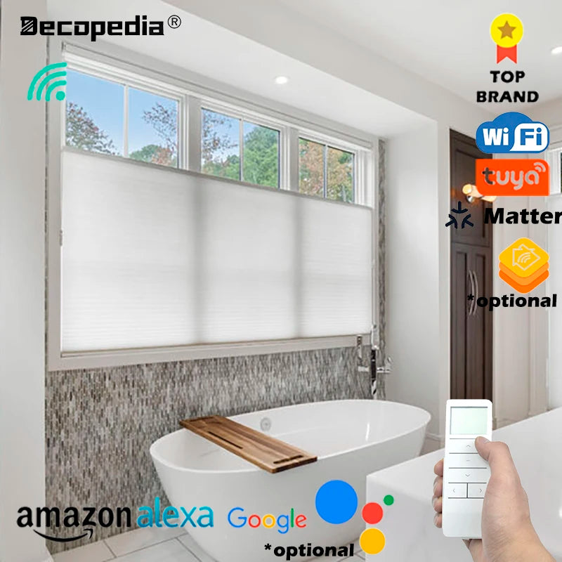 Store cellulaire motorisé connecté occultant thermique top down bottom up sur mesure