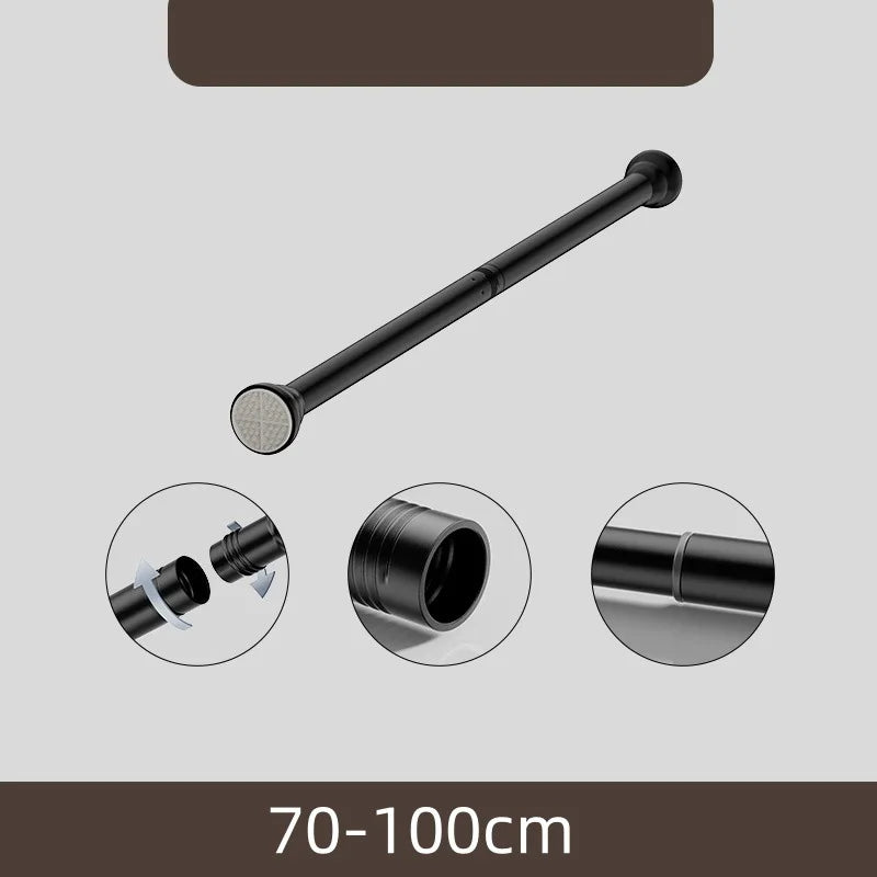 Tringle télescopique sans perçage en acier inoxydable réglable pour rideau et douche
