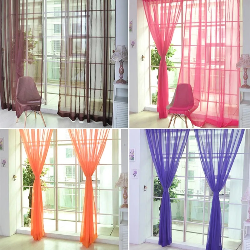 Voilage coloré en polyester léger tamisant