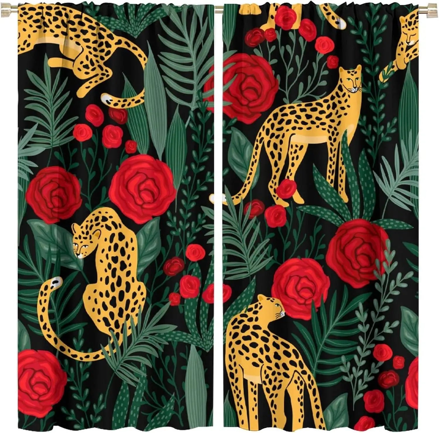 Rideaux léopard jungle occultants à motifs (lot de 2)