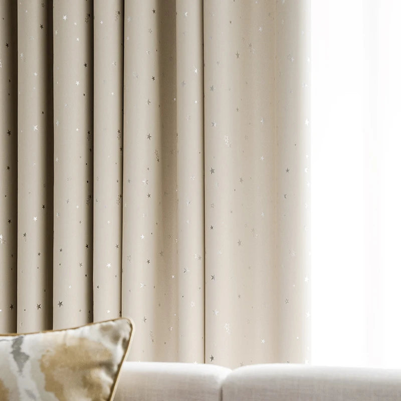 Rideau occultant enfant motif étoiles moderne pour chambre (1 panneau)