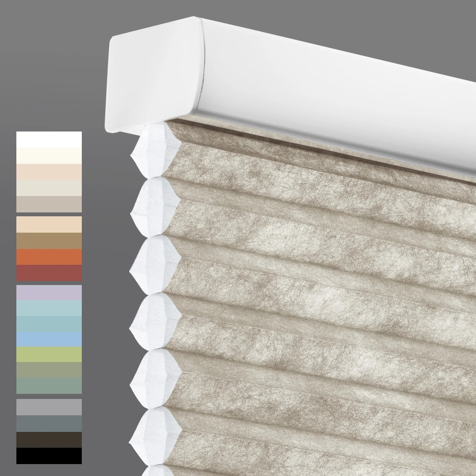 Stores cellulaires sans cordon – Protection de la vie privée, filtre de lumière, stores pliés en polyester, taille personnalisée