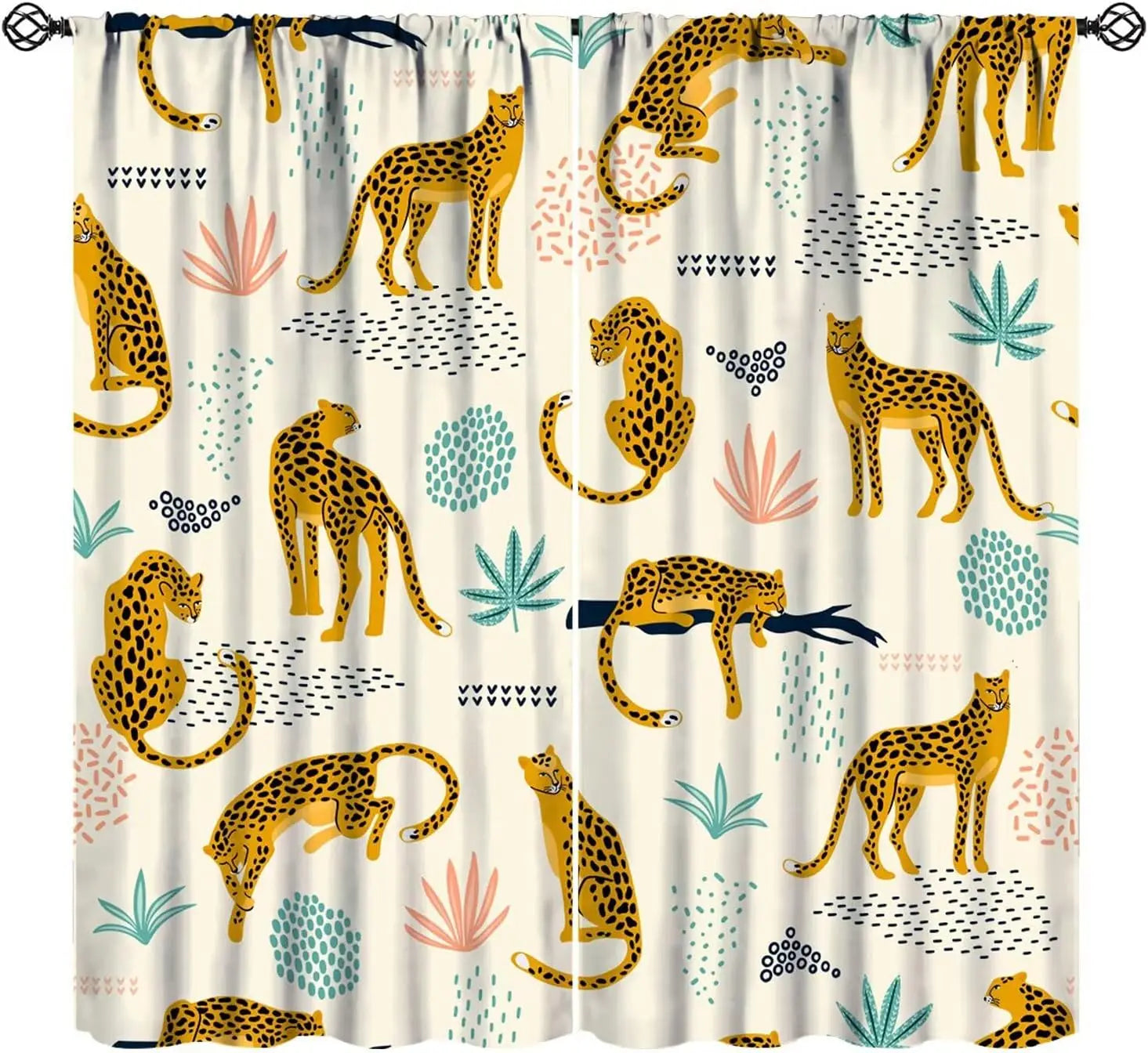 Rideaux léopard jungle occultants à motifs (lot de 2)