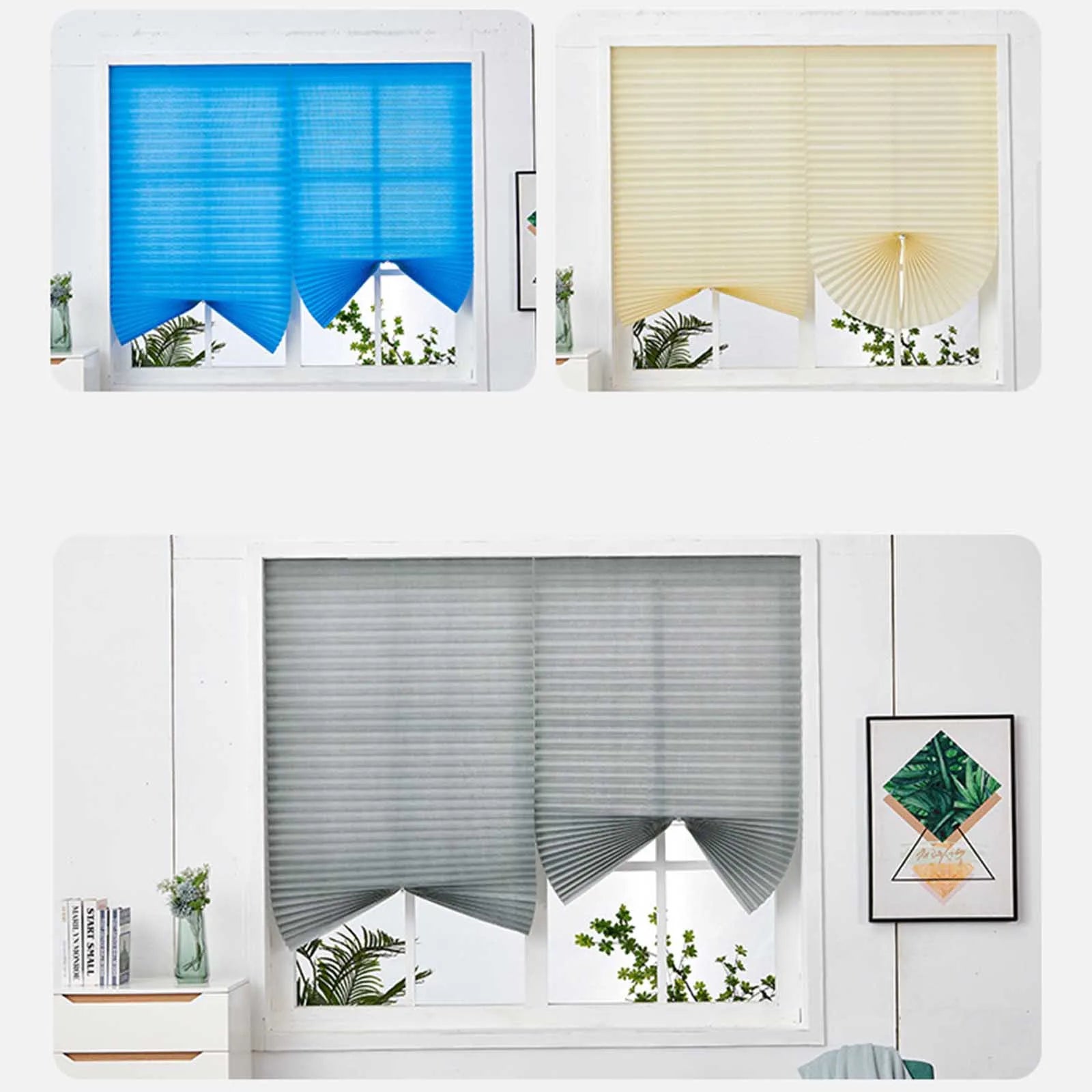 Stores plissés en papier léger – Filtrage de lumière, installation facile, pour fenêtres lucarne (1 store)