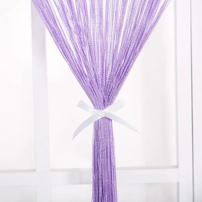 Rideau fils 100x200 cm en polyester, largeur 100 à 139 cm