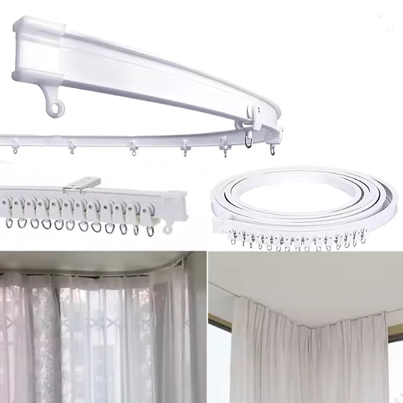 Rail de rideau flexible et pliable en aluminium pour fenêtre et séparation