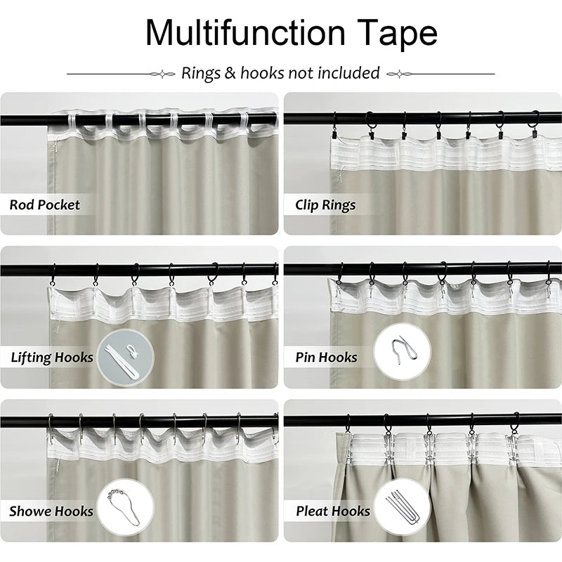 Rideau tamisant beige jacquard à motifs géométriques pour salon et chambre