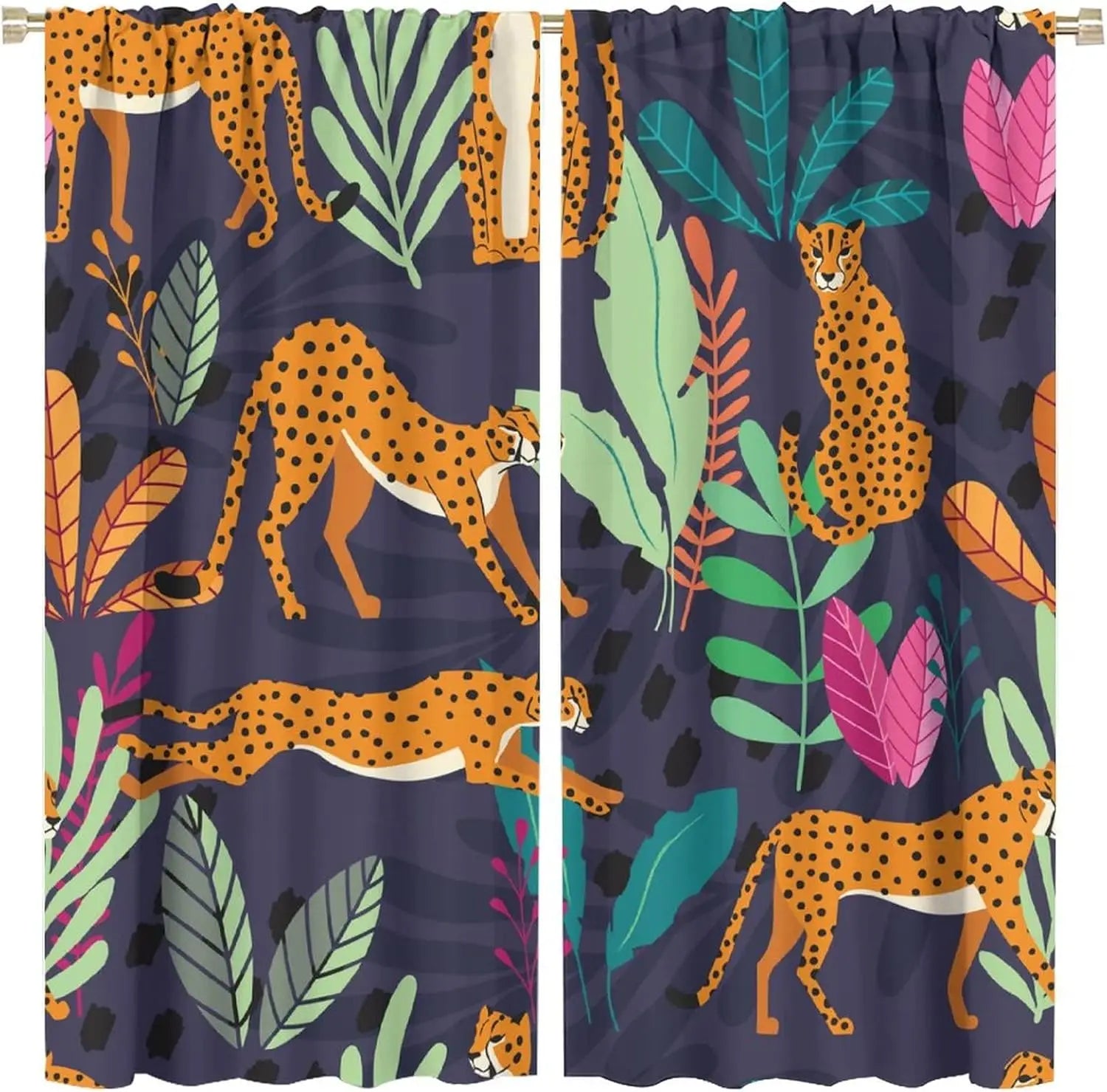 Rideaux léopard jungle occultants à motifs (lot de 2)