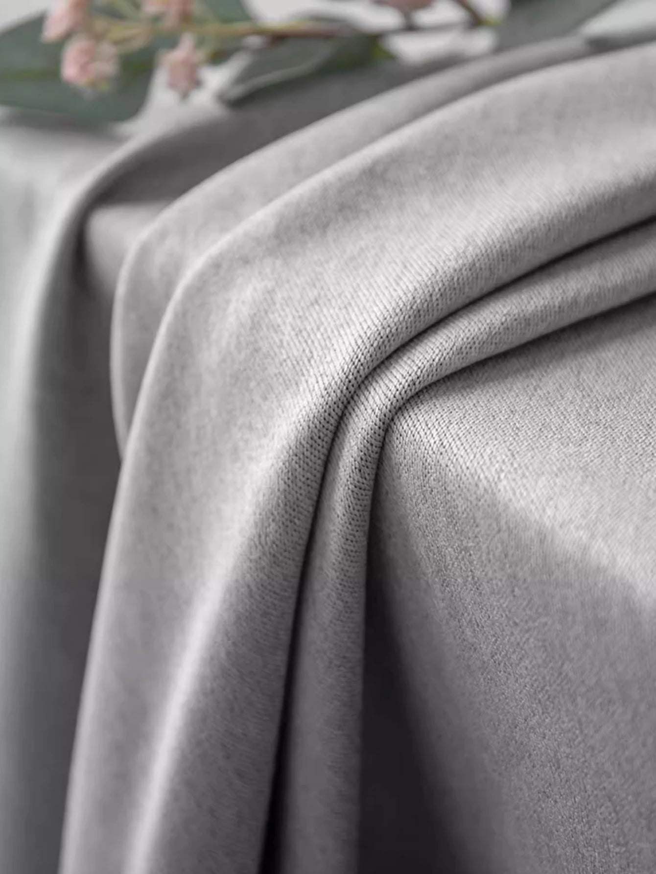 Rideau phonique et occultant gris clair épais double couche