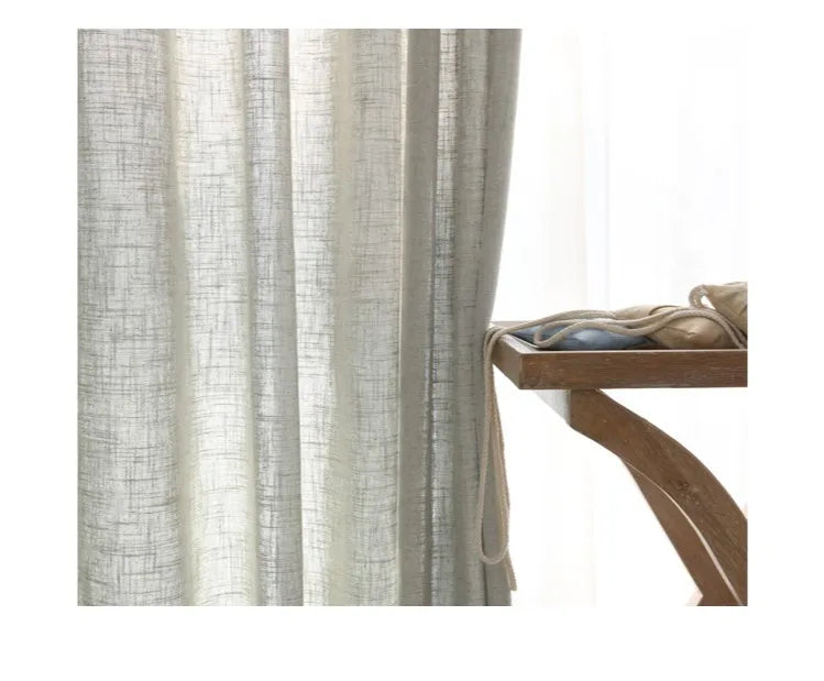 Rideau voilage coton lin style japonais pour salon et chambre