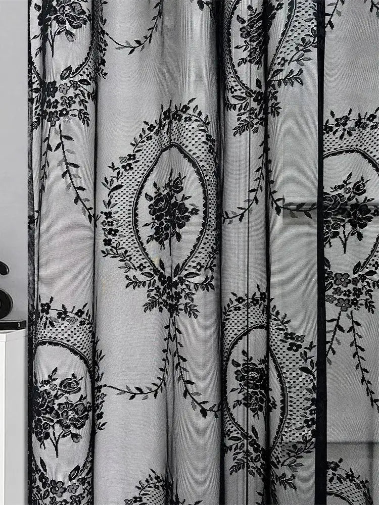 Voilage dentelle fleurie pivoine blanc tamisant élégant pour intérieur et extérieur