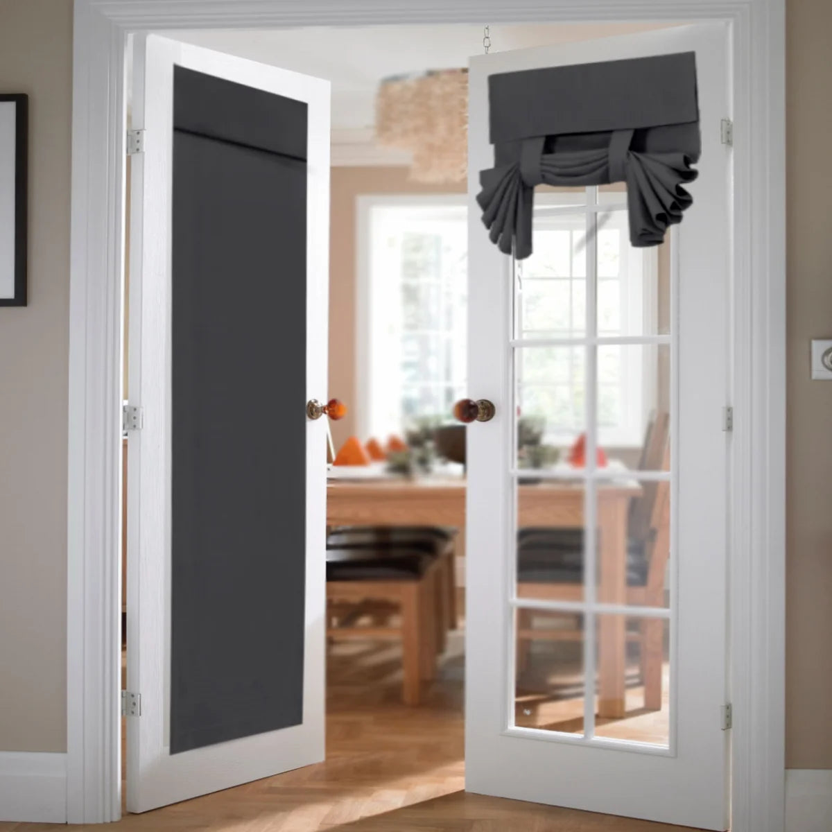 Rideau de porte occultant thermique pour porte-fenêtre et entrée