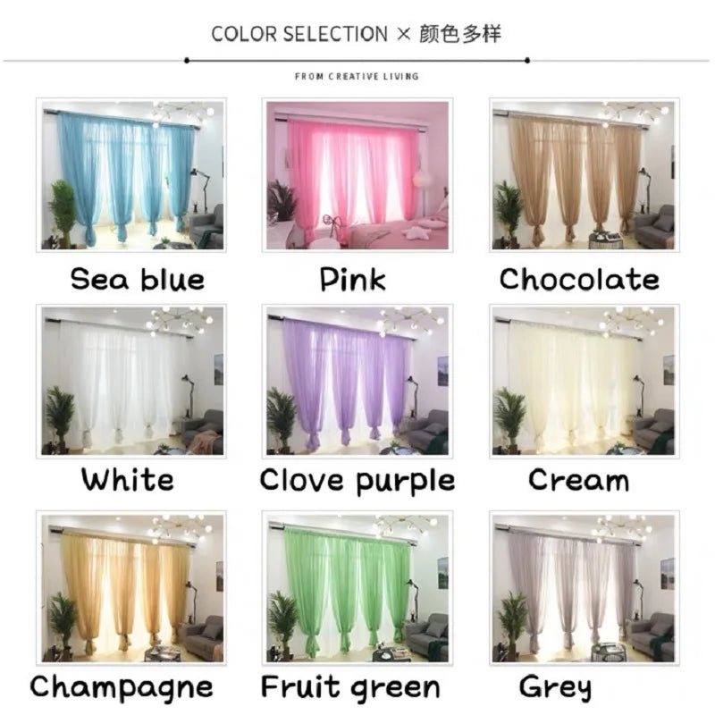 Rideau voilage tulle coloré polyester translucide, largeur 100 à 139 cm
