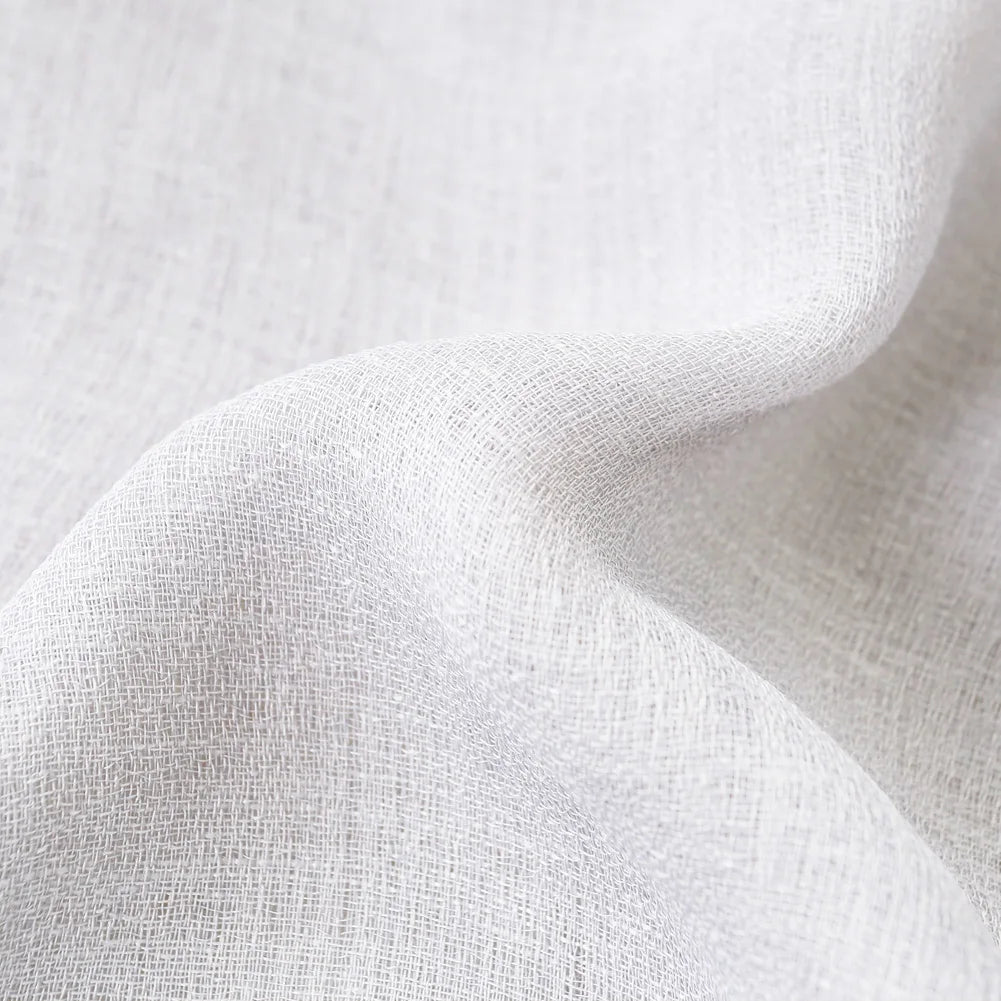 Rideau voilage en polyester effet lin tamisant pour salon et chambre
