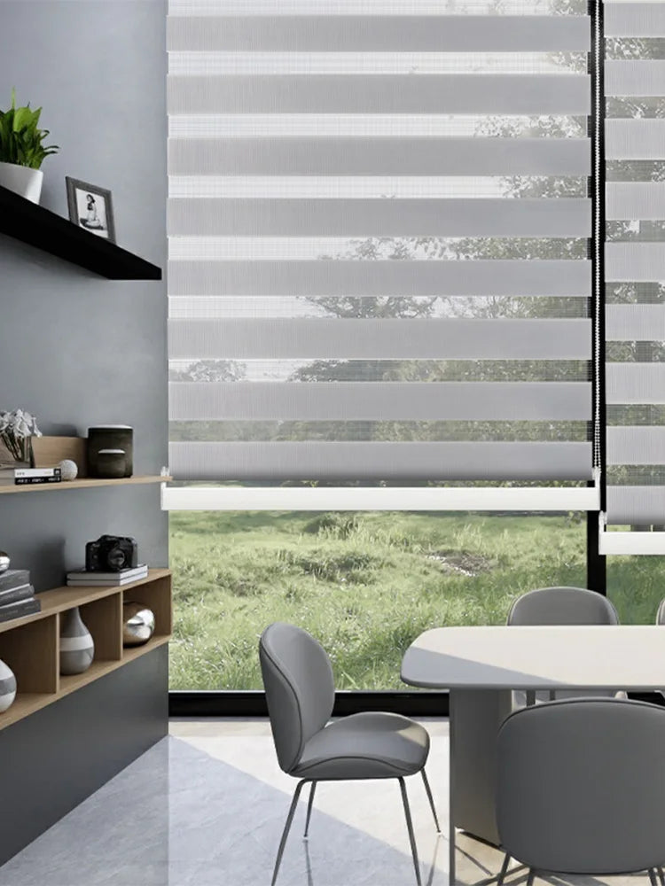 Store enrouleur double couche | Contrôle de lumière et intimité | Facile à installer