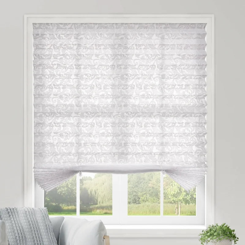Store plissé occultant sans perçage en tissu non tissé ajustable pour fenêtre
