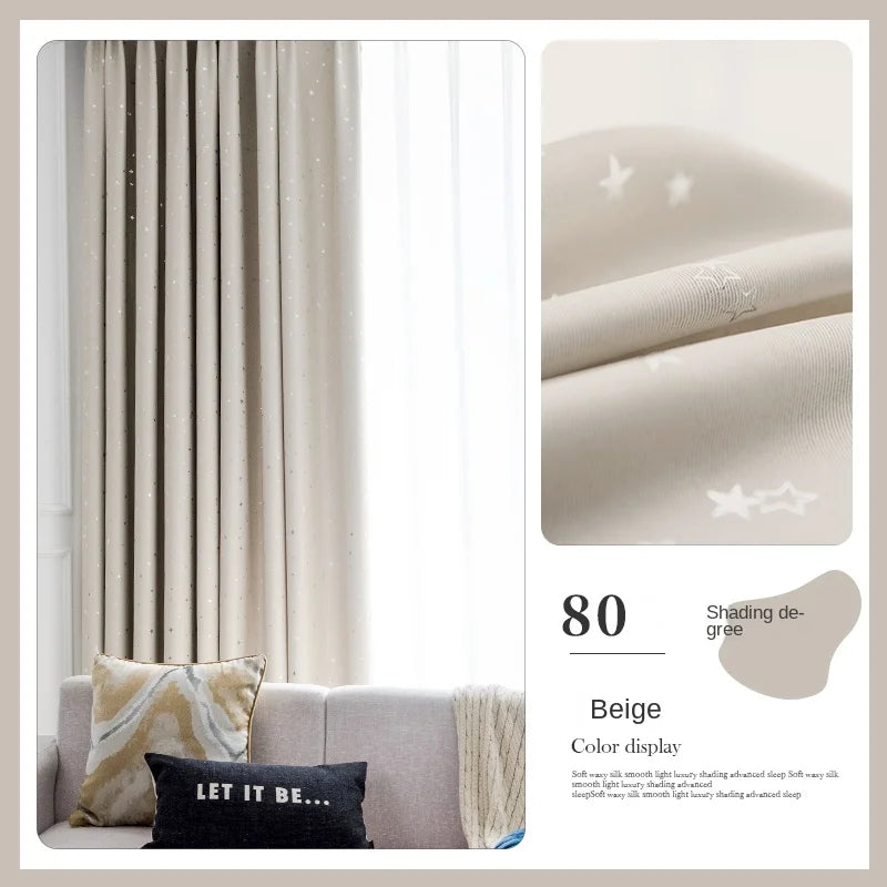 Rideau occultant enfant motif étoiles moderne pour chambre (1 panneau)