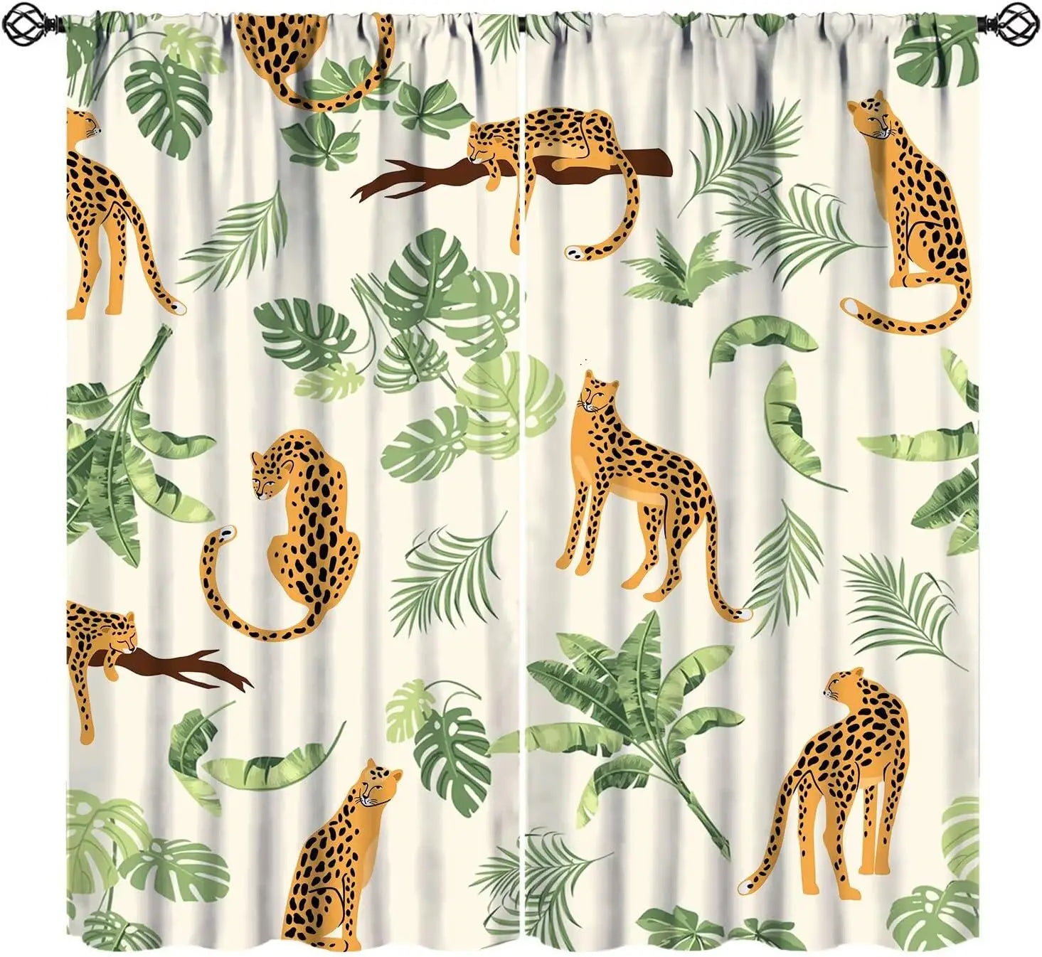 Rideaux léopard jungle occultants à motifs (lot de 2)