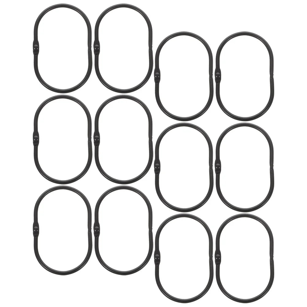 Lot de 12 crochets pour rideaux de douche avec fermeture à pression