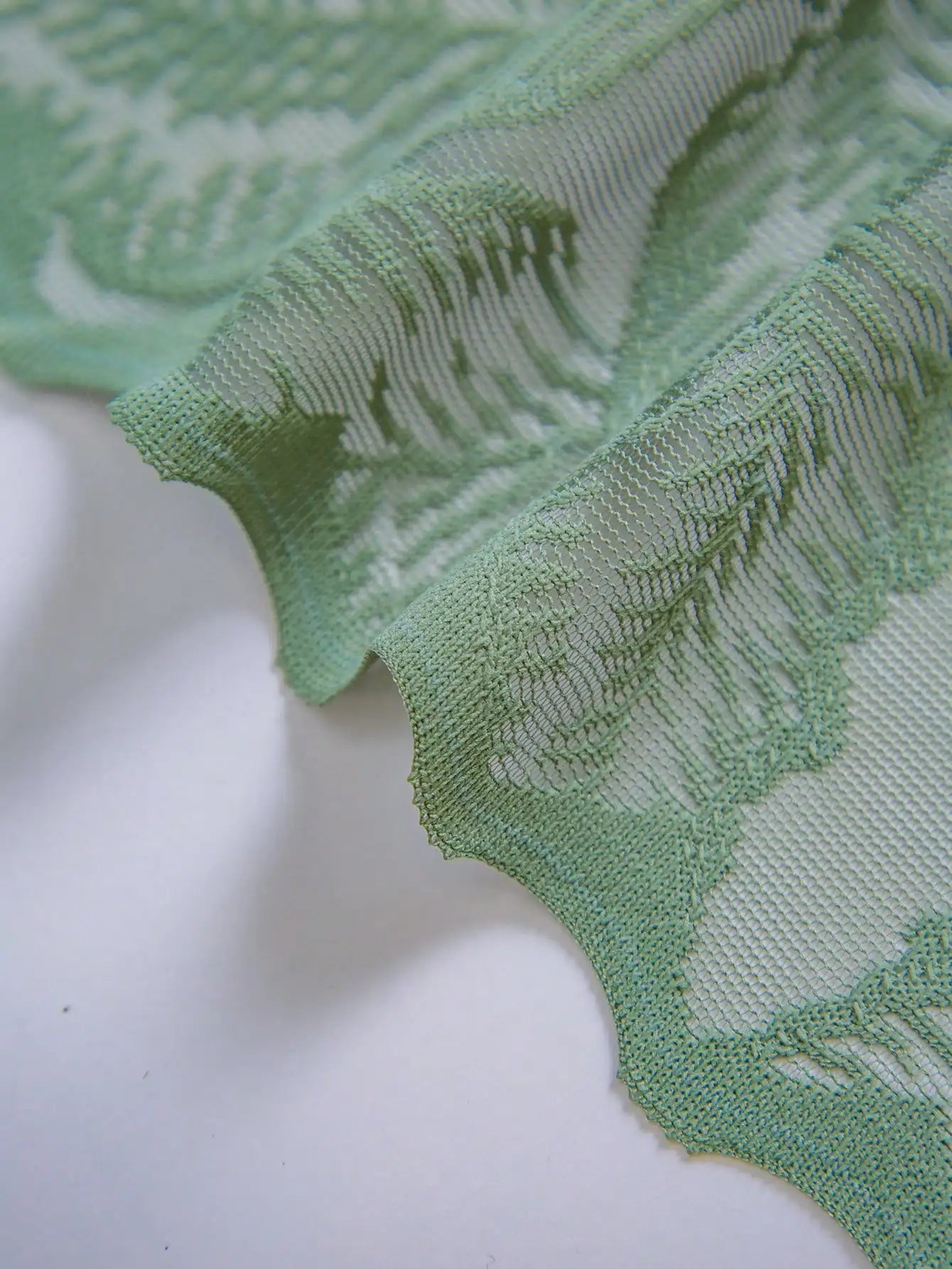 Rideau voilage vert à grandes feuilles en polyester style rustique
