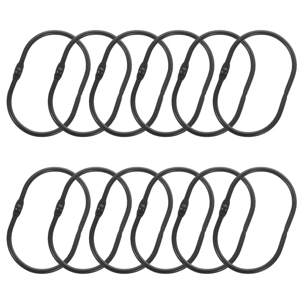 Lot de 12 crochets pour rideaux de douche avec fermeture à pression