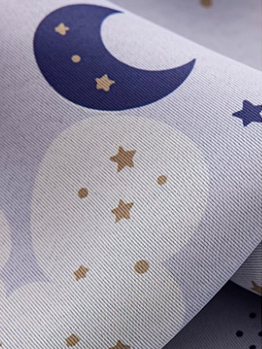 Rideau occultant enfant bleu à motifs lune et étoiles thermiques, unique