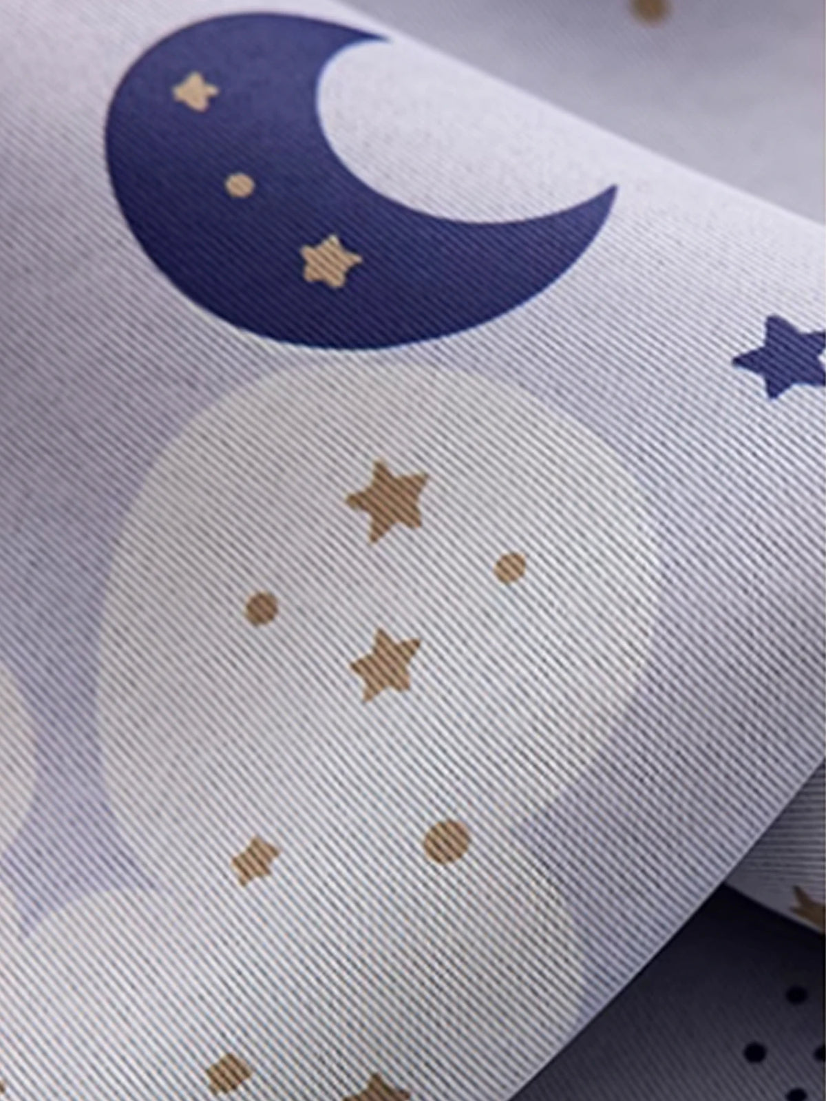 Rideau occultant enfant bleu à motifs lune et étoiles thermiques, unique Image