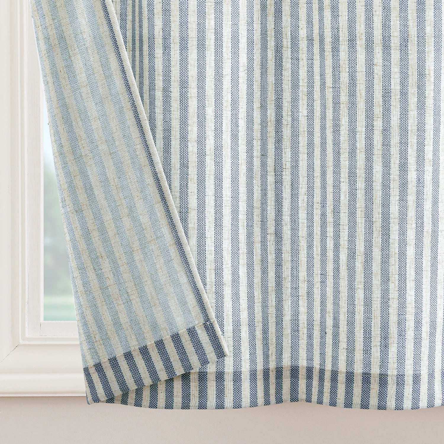 Rideau en lin imprimé style ferme pour cuisine (2 pièces)