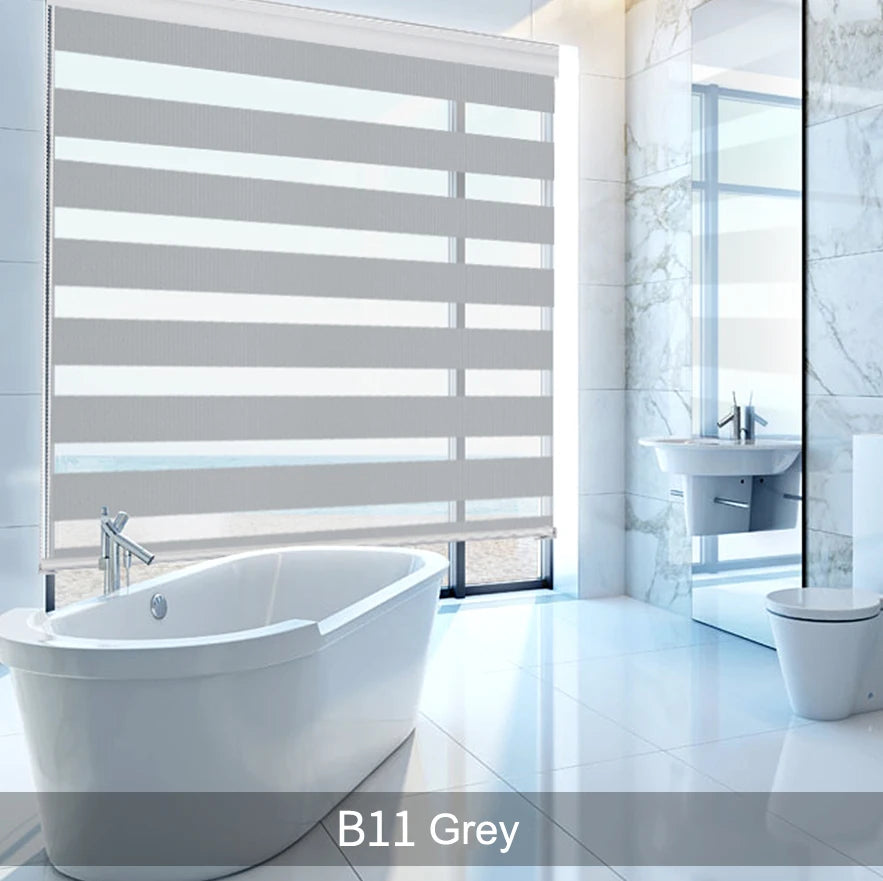Stores transparent, stores enrouleurs personnalisables, protection sol, grey clair