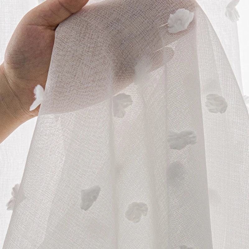 Rideau de Tulle Blanc pour Fenêtre – Voilage Moderne pour Salon et Chambre