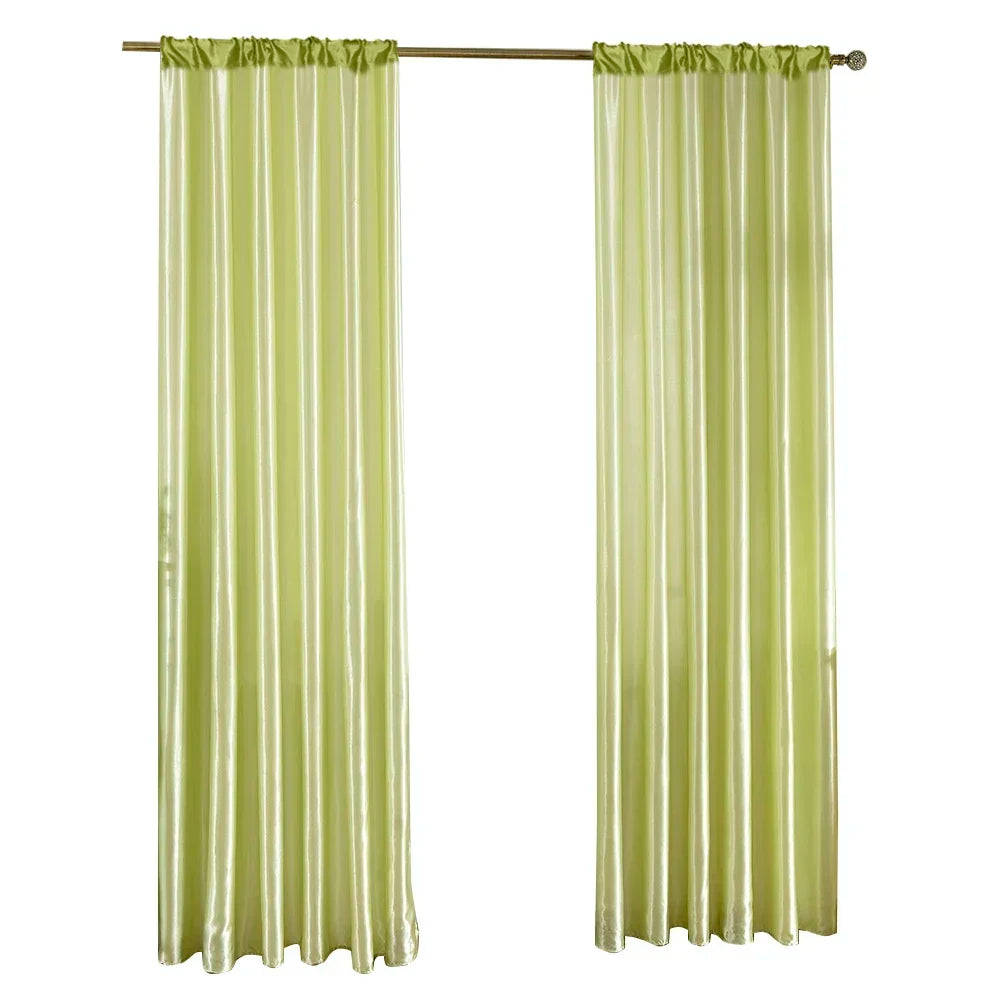 Rideau voilage coloré polyester semi-occultant moderne pour salon ( 1 pièce )