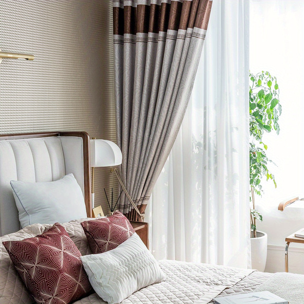 Rideau occultant jacquard vintage motif géométrique pour salon et chambre