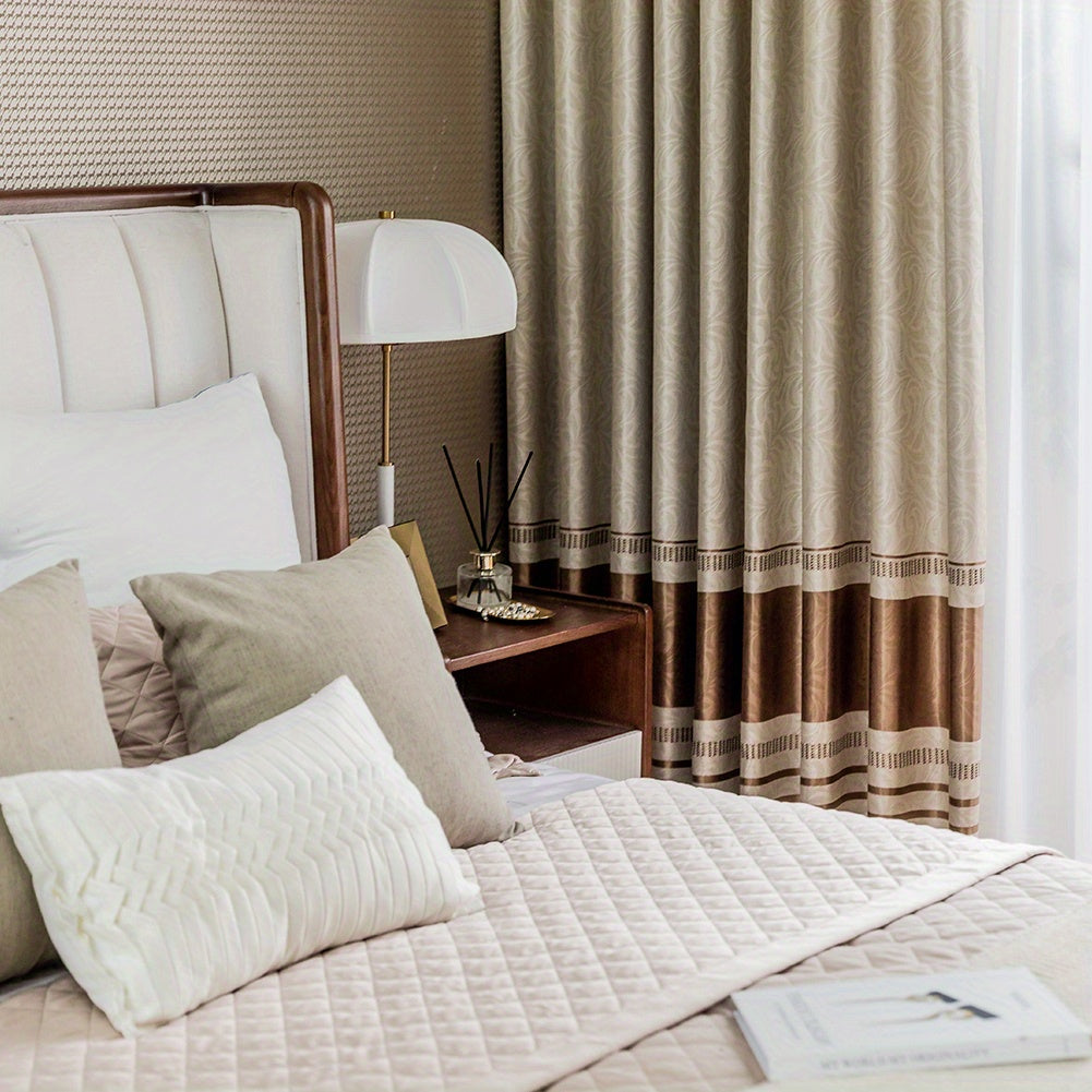 Rideau occultant jacquard vintage motif géométrique pour salon et chambre