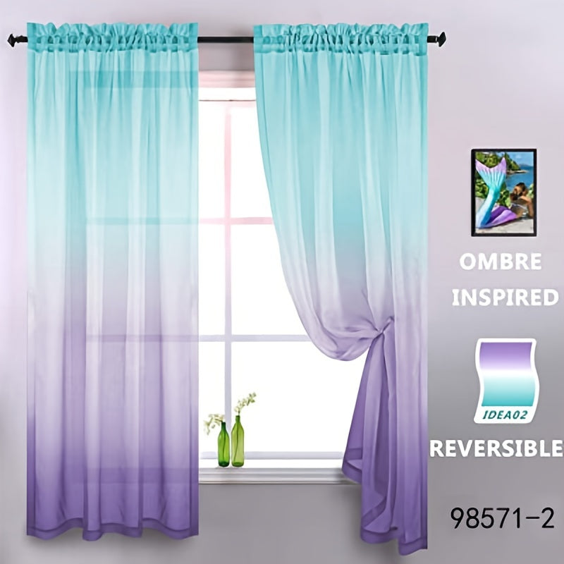 Rideau voilage dégradé ombré en polyester tamisant pour salon et chambre