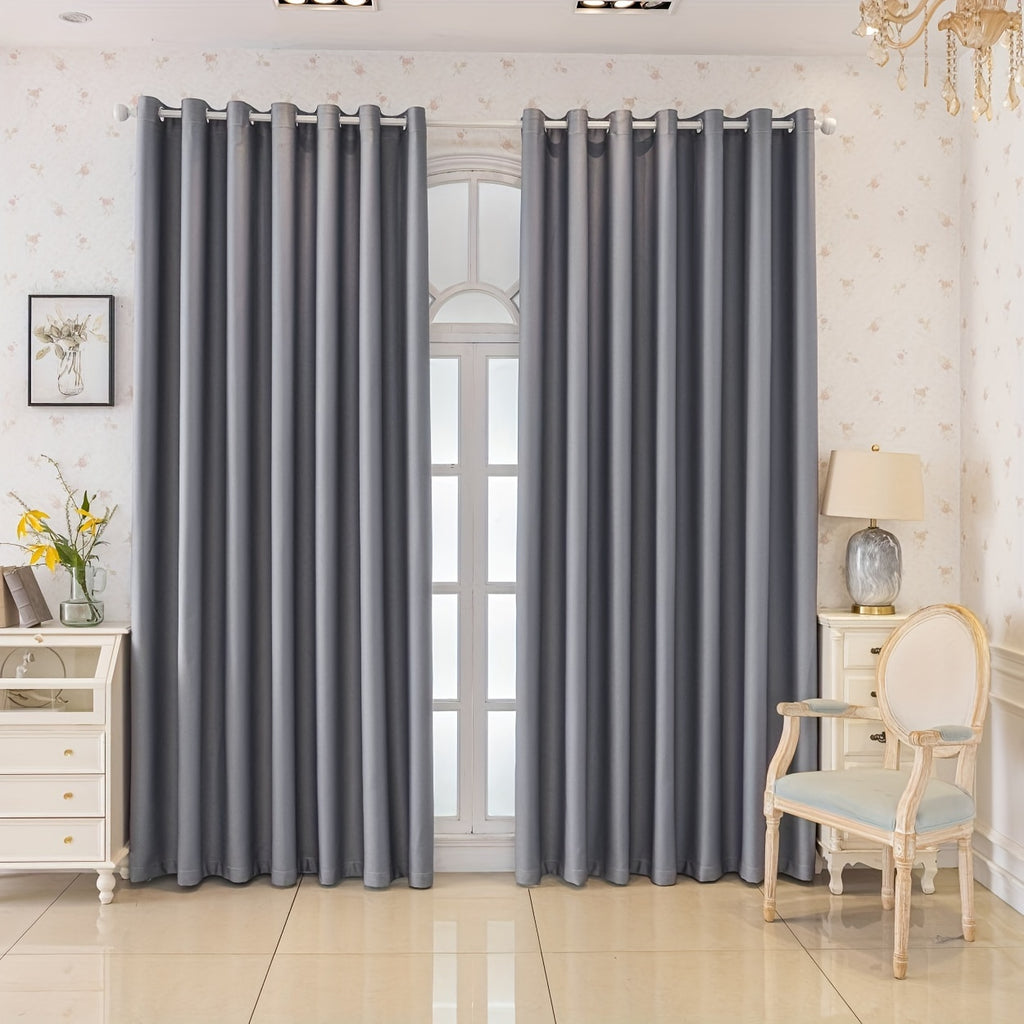 Rideaux occultants gris épais en polyester, largeur moins de 100 cm