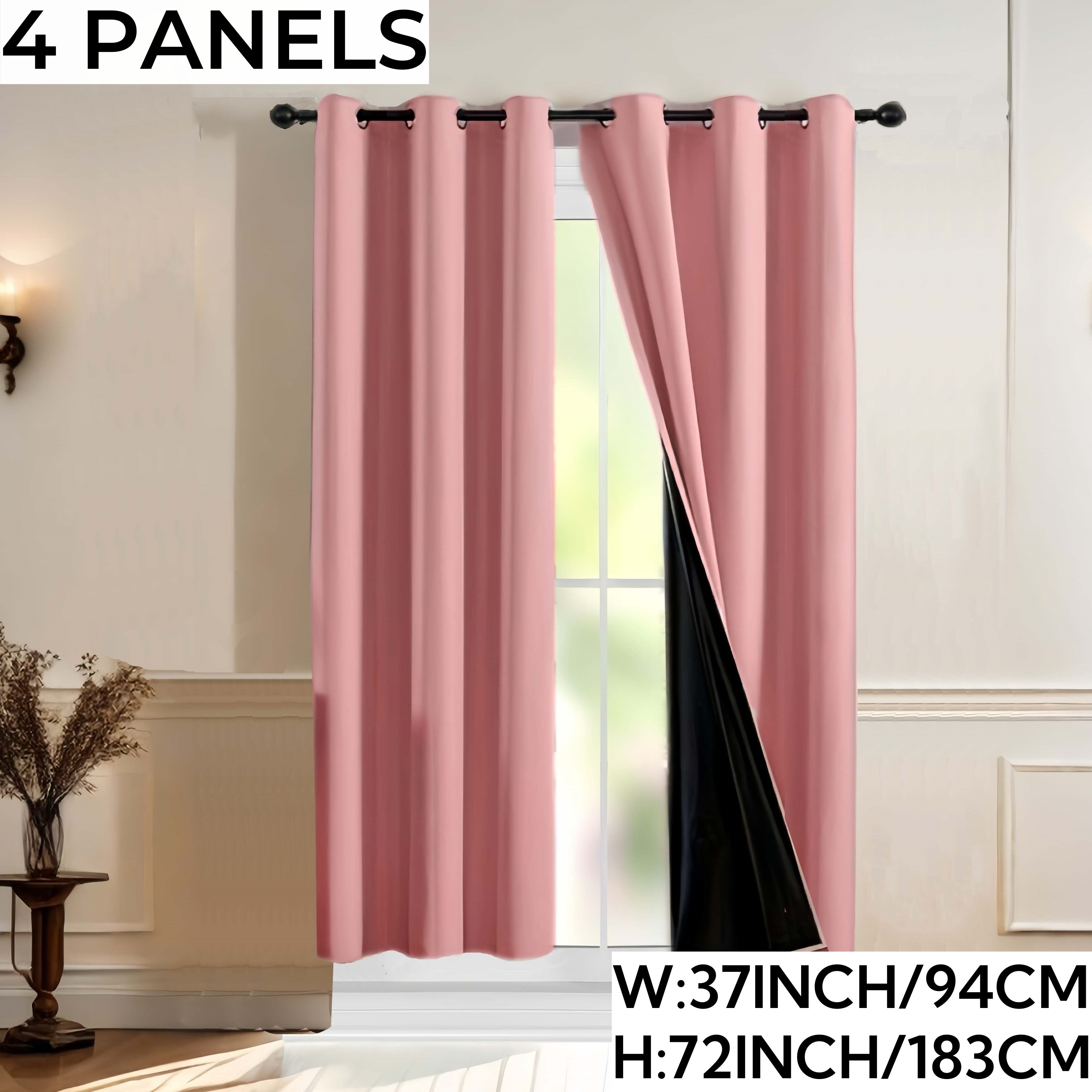 Rideaux occultants 100 % blackout à œillets – lot de 4 panneaux pour chambre et salon