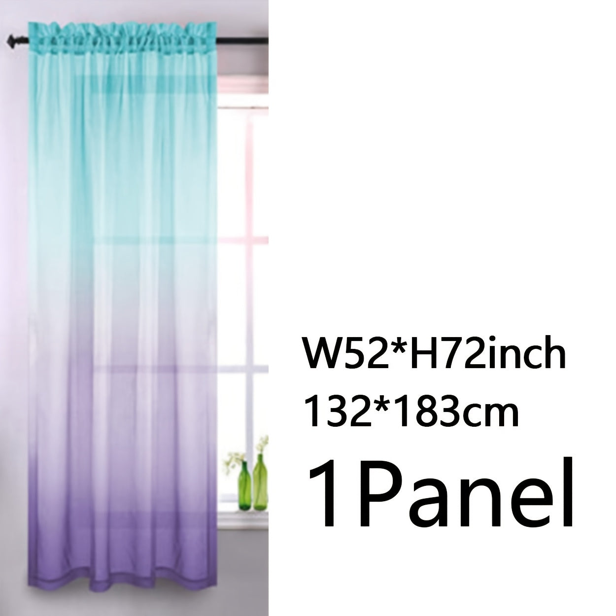 Rideau voilage dégradé ombré en polyester tamisant pour salon et chambre