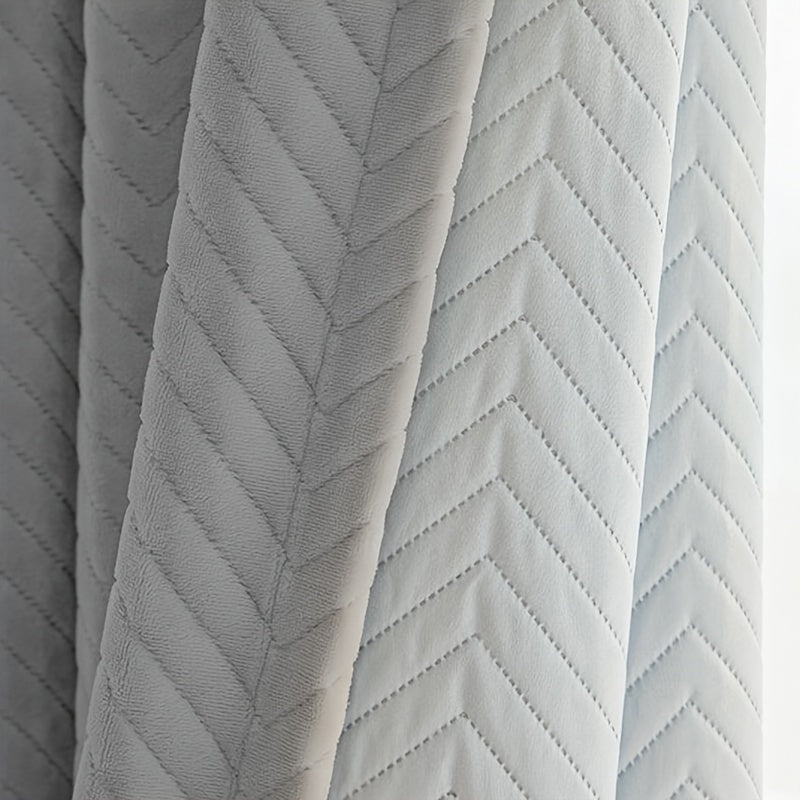 Rideau occultant thermique flanelle matelassée gris, gris