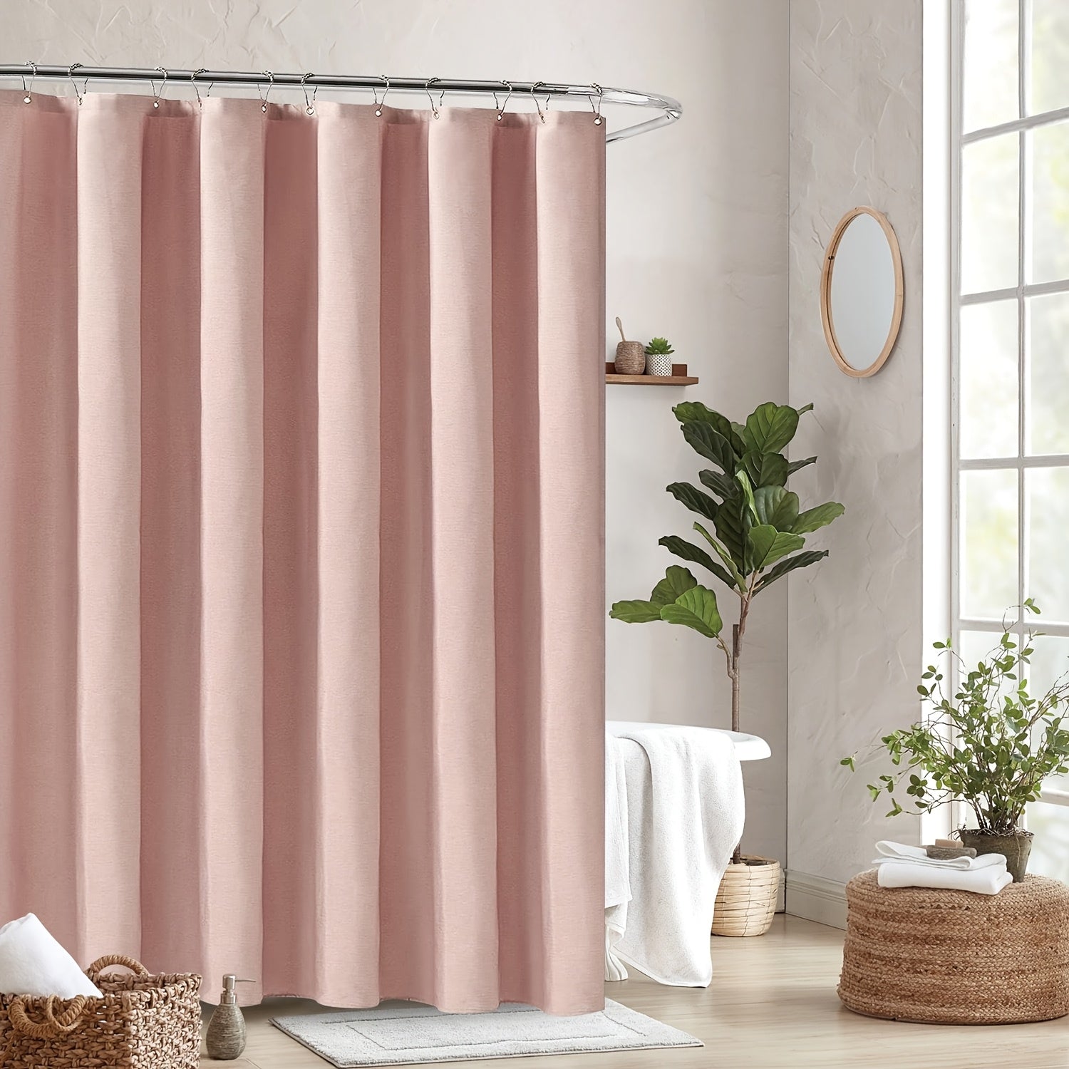 Rideau de douche épais en polyester jacquard avec œillets métalliques